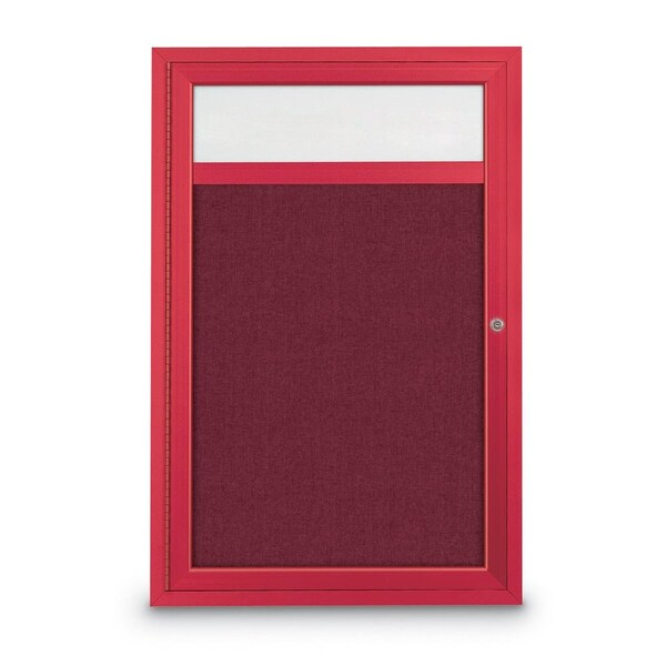 Slim Enclosed Corkboard, 30"x30", Satin Alum Frame/Cork